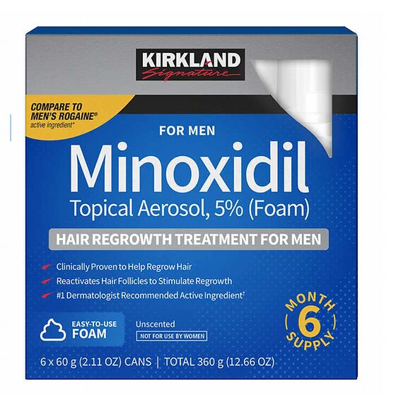 Caja - Minoxidil Kirkland Espuma 5% Barba & Cabello - Imagen 2